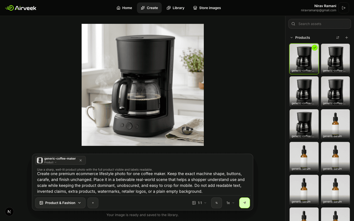 Airveek lifestyle result checkpoint for a coffee maker
