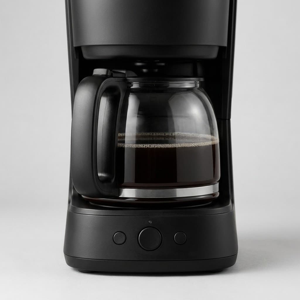Coffee maker product detail view showing carafe and controls