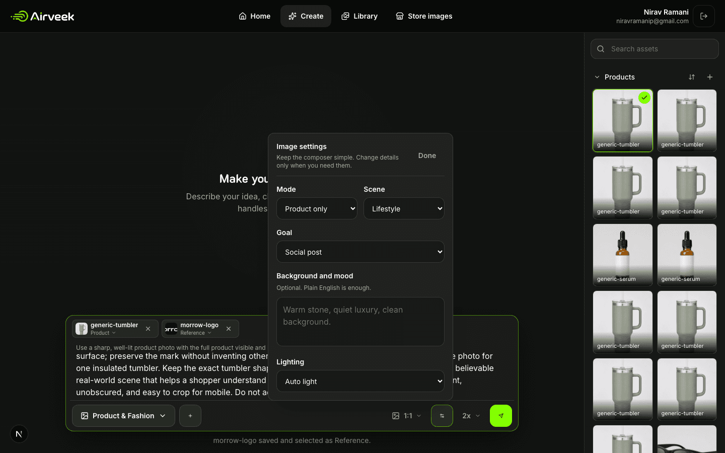 Airveek lifestyle settings completed for the insulated tumbler