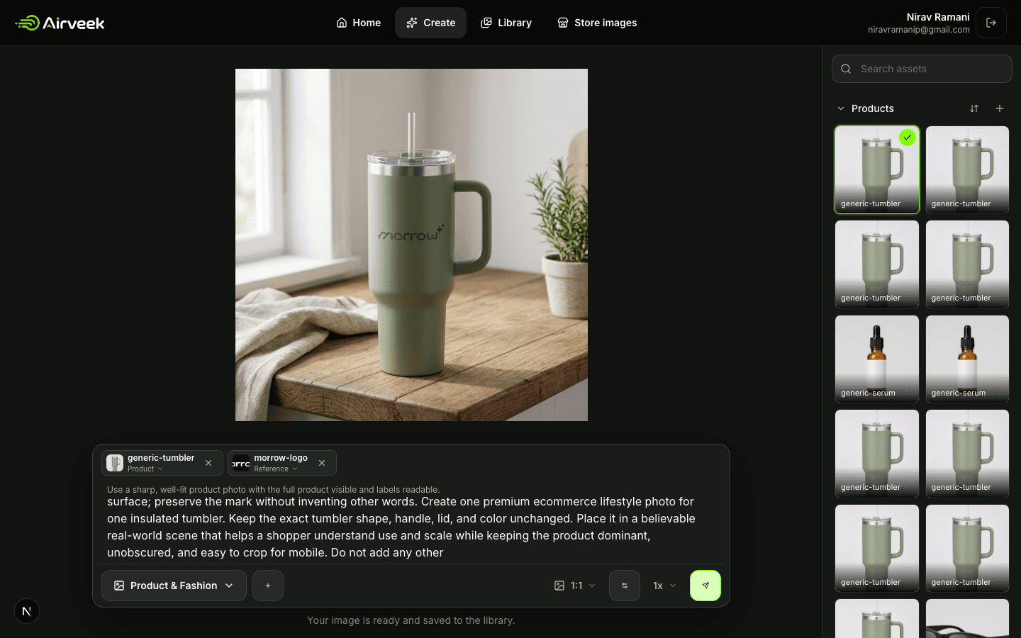 Saved Airveek lifestyle result showing the morrow tumbler in an everyday home setting